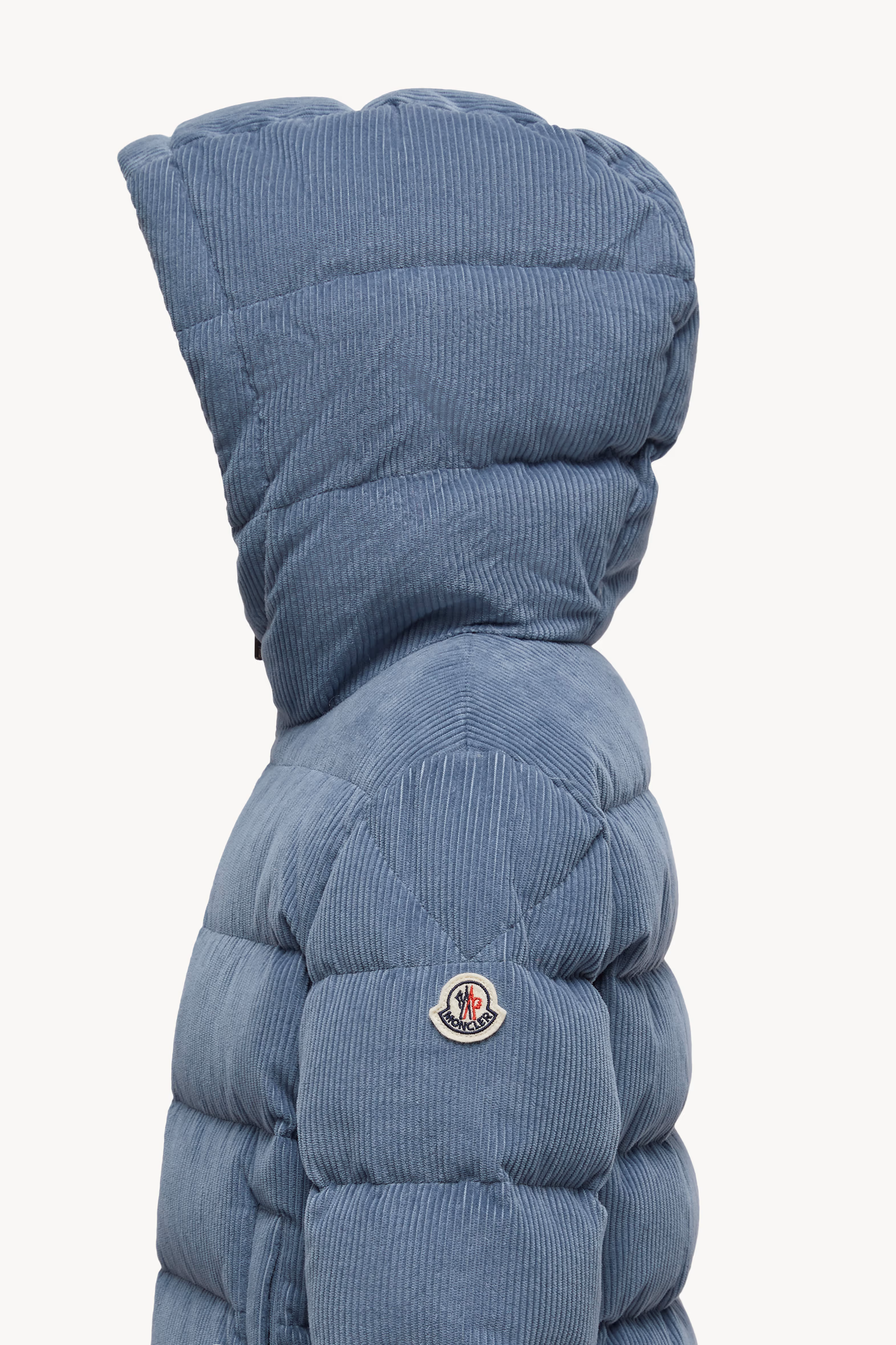 Puki Hooded Corduroy Down Jacket Boy Cobalt Blue Moncler 3